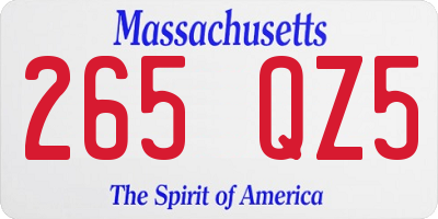 MA license plate 265QZ5