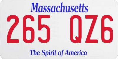 MA license plate 265QZ6