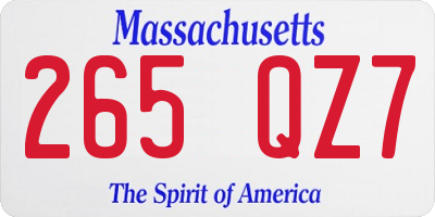 MA license plate 265QZ7