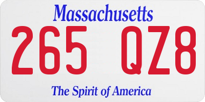MA license plate 265QZ8