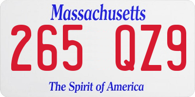 MA license plate 265QZ9