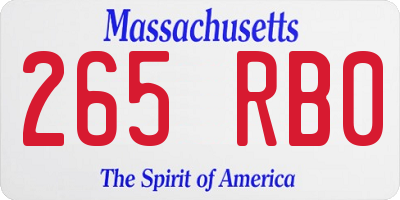 MA license plate 265RB0