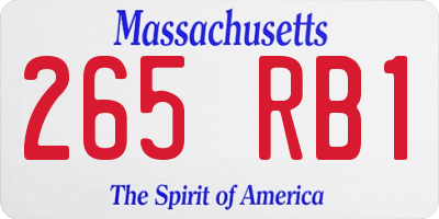 MA license plate 265RB1