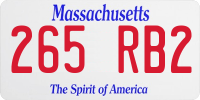 MA license plate 265RB2