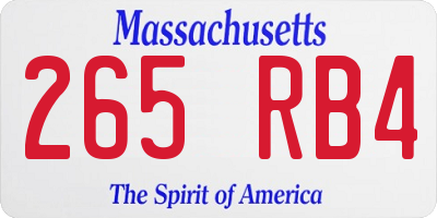 MA license plate 265RB4