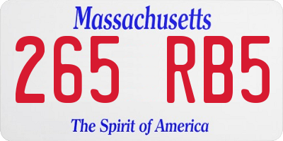 MA license plate 265RB5