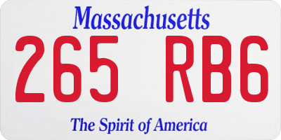 MA license plate 265RB6