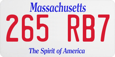 MA license plate 265RB7