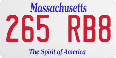 MA license plate 265RB8