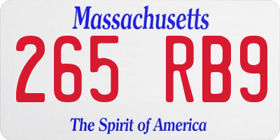 MA license plate 265RB9