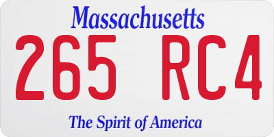 MA license plate 265RC4