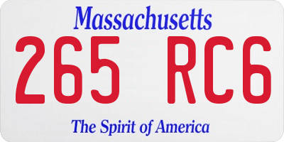 MA license plate 265RC6