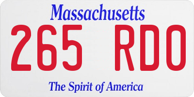 MA license plate 265RD0