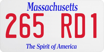 MA license plate 265RD1
