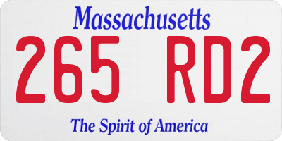 MA license plate 265RD2