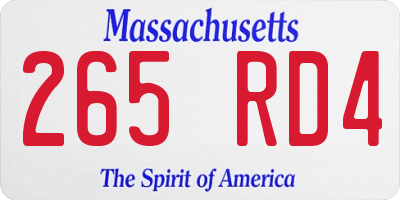 MA license plate 265RD4