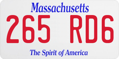 MA license plate 265RD6