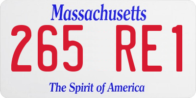 MA license plate 265RE1