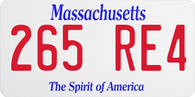MA license plate 265RE4