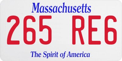 MA license plate 265RE6