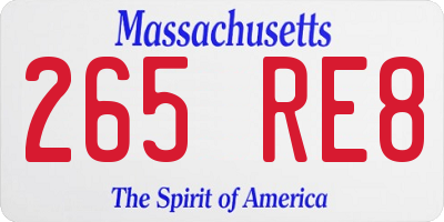 MA license plate 265RE8