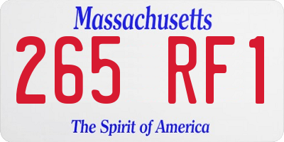MA license plate 265RF1