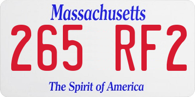 MA license plate 265RF2