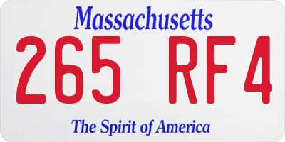MA license plate 265RF4