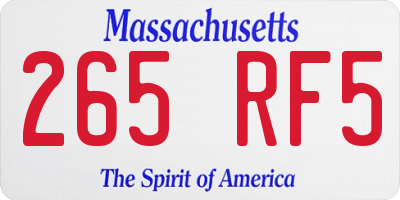 MA license plate 265RF5