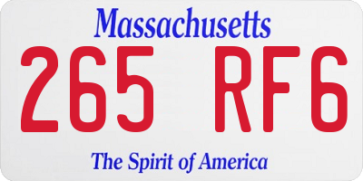 MA license plate 265RF6