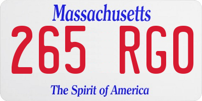 MA license plate 265RG0