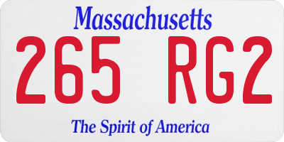 MA license plate 265RG2