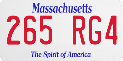 MA license plate 265RG4