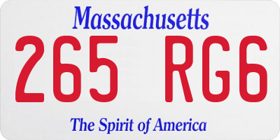 MA license plate 265RG6