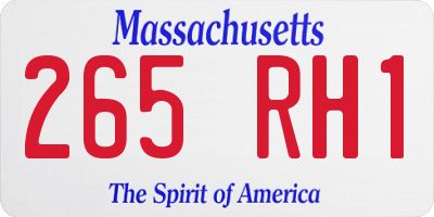 MA license plate 265RH1