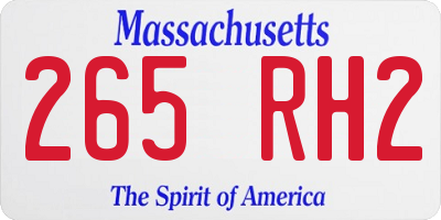 MA license plate 265RH2