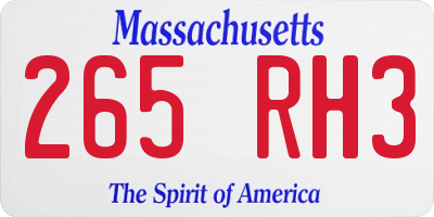 MA license plate 265RH3
