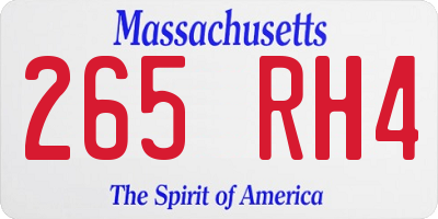 MA license plate 265RH4