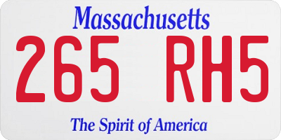 MA license plate 265RH5