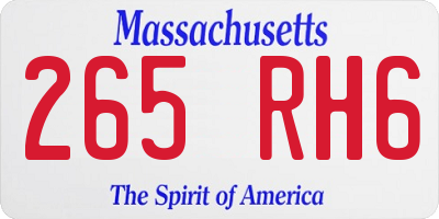 MA license plate 265RH6