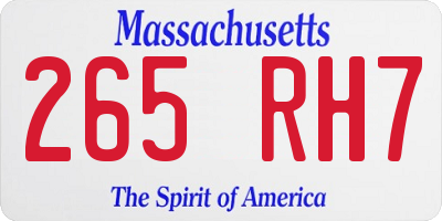 MA license plate 265RH7