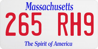 MA license plate 265RH9