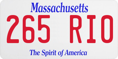 MA license plate 265RI0