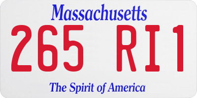 MA license plate 265RI1