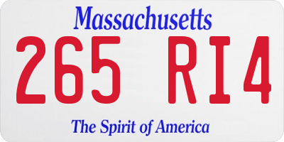 MA license plate 265RI4
