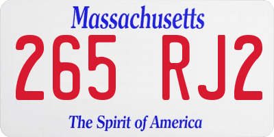 MA license plate 265RJ2