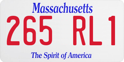 MA license plate 265RL1