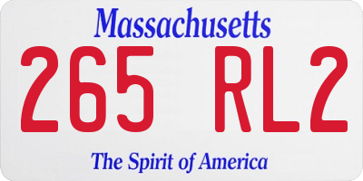 MA license plate 265RL2