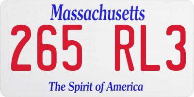 MA license plate 265RL3
