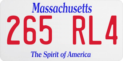 MA license plate 265RL4